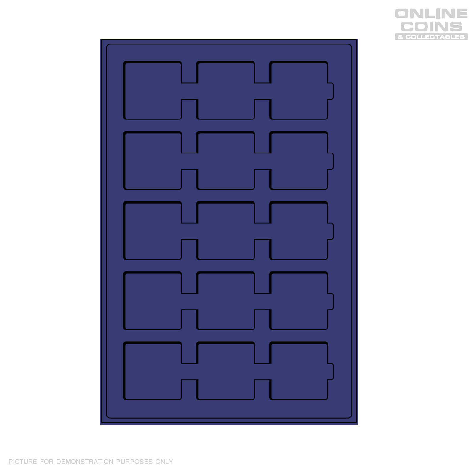 Lighthouse Coin Presentation Trays x 2 TAB15 Blue - Holds 15 2x2 and Quadrum (Larger Trays)